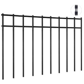 10 Pack - 17"x12" Animal Barrier Fence, 14Ft(L) No Dig Fence for Dogs with Strong Snap Connect, 4 Gauge Black Powder Coated Steel, Dog Rabbits Barrier for Outdoor Landscaped Yard