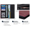 VISOUL Leather Long Checkbook Bi-fold Wallets with Zipper Pocket for