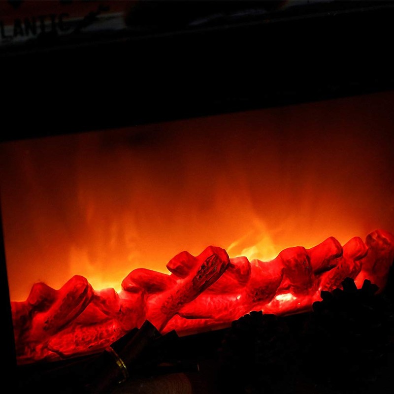 Small Cozy Fireplace Lantern Traditional Realistic Log Wood Flame Effect