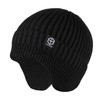 TaoTech Knit Hat with Earmuffs, Cold Protection, Unisex, Cap, Beanie, Helmet Inner, Winter, Black