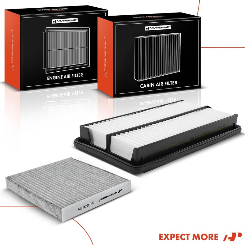 A-Premium 2-PC Engine & Cabin Air Filter with Activated Carbon