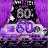 Purple 60th Birthday Decorations for Women 131 PCS Purple and