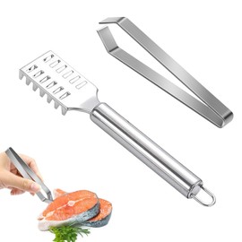 Fish Scale Remover and Bone Tweezers Set of 2 Tweezers Scale Remover Stainless Steel Kitchen Tools Set Cookware Kitchen Tools Easily Remove Fish Scales Fish Cleaning Tool