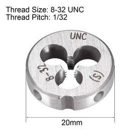 uxcell 8-32 UNC Round Die, Machine Thread Right Hand Threading Die, Alloy Tool Steel, 2pcs