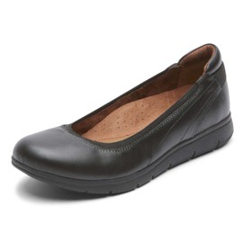 Cobb Hill Women's Lidia Ballet Flat, Black Leather, 8.5 Wide