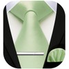 HISDERN Men's Wedding Ties and Pocket Square Tie Clip Set
