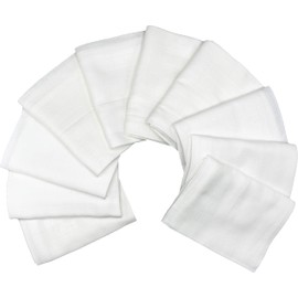 Clevere Kids Muslin Cloths, Burp Cloths, Muslin Nappies, Pack of 10, White, Premium Quality, 70 x 80 cm, Tested for Harmful Substances, Boil-Proof