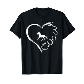 Cute Horse Love Horseshoe Heart Cute Horse Mom Horse Riding T-Shirt
