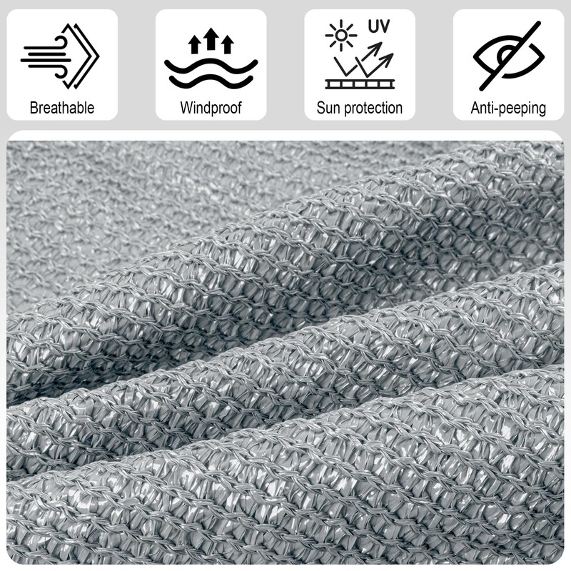 COOL AREA Balcony Privacy Screen, HDPE UV Protection, Slightly Transparent,