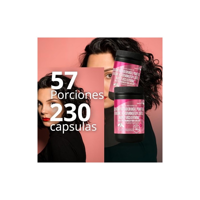 Multivitamínico para Mujer con Colágeno Hidrolizado, Omega 3, Maca, Probiótico