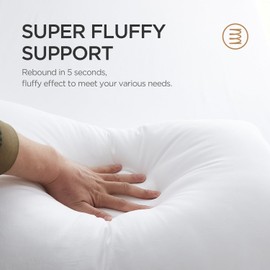 Acanva 22x22 Throw Pillow Inserts Set of 2, Premium Polyester Fiber Fill Square Sham Stuffer Cushion for Sofa, Bed, Couch and Chair, Machine Washable, White 2 Count