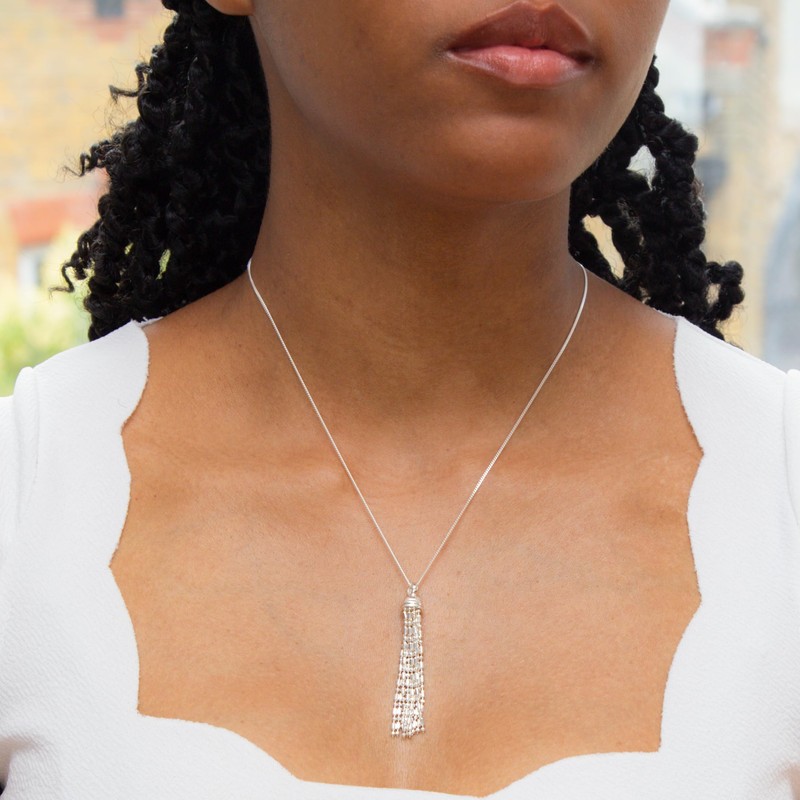 Tuscany Silver Sterling Silver Bead and Ball Tassel Pendant on