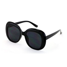 V.W.E. Vintage Sunglasses UV400 Bold Retro Square Oval Mod Thick Frame Sunglasses Butterfly (Black)