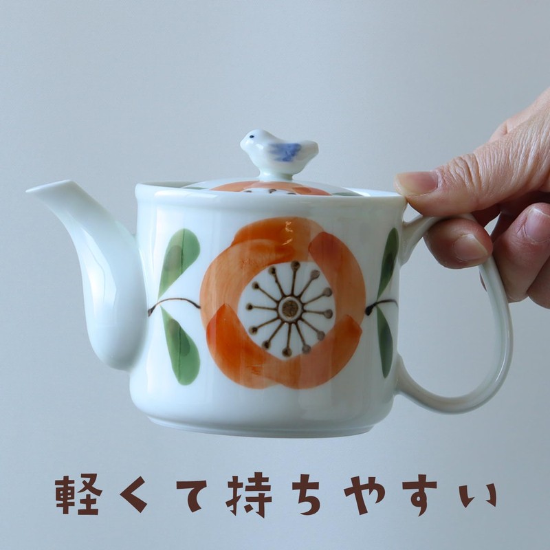 Yuyugroman Light Pot with Tea Strainer, Made in Japan, Hasamiyaki,