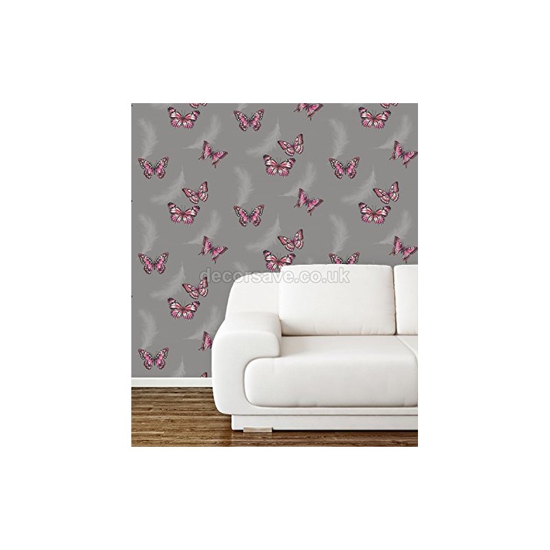 Fine Decor Butterflies Wallpaper FD40917 - Feature Wall Butterfly Feathers