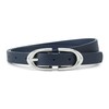 Earnda Thin Belt for Women Jeans Dresses Blue Faux Leather