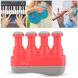 Finger Trainer, Children Adults Adjustable Guitar Piano Zither Finger Strength Tension Exerciser Hand Grip Trainer Power Amplifier Practice (Red)