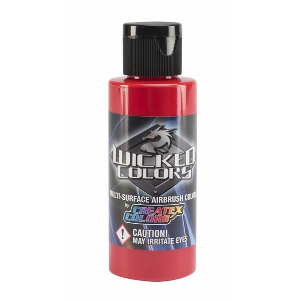 Createx Wicked Colors W005 Red 2oz. water-based universal airbrush paint.
