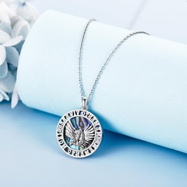 DAYLINLOVE Memento Mori Necklace 925 Sterling Silver Abalone Shell Skull Pendant Memento Mori Jewelry For Women Wife Mom Christmas Gifts