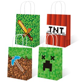 MOAXMOA 16PCS Party Favor Bags with Handle for Birthday, Gift Bags Goodie Bags Treat for Kids Birthday Party Decoration