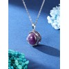 CrystalTears Gemstone Women's Necklace Round Ball Pendant with Chain Healing