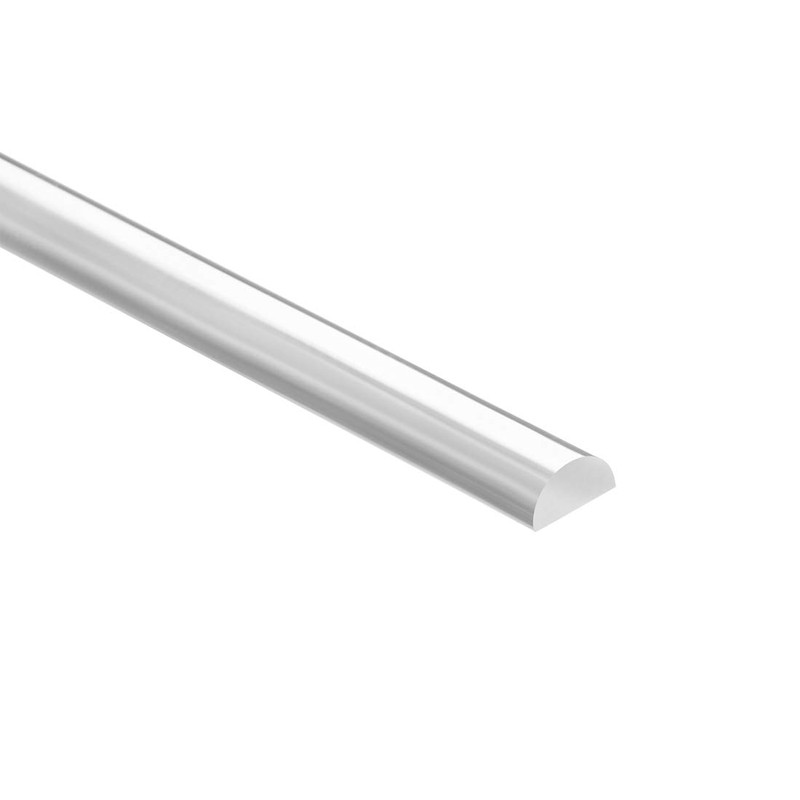 sourcing map 10mmx5mmx250mm Transparent Clear Solid Acrylic Semicircle Rod PMMA