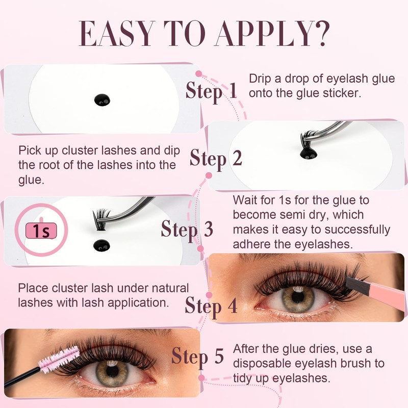 Sensitive Open Eyes Lash Cluster Glue 3s Strong Hold Long