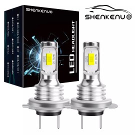 SHENKENUO 2x H7 LED Headlight Bulb Kit High Low Beam Super Bright 6500K White 100W 40000LM