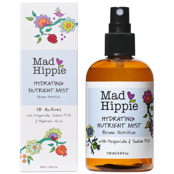 Mad Hippie Hydrating Nutrient Mist - Anti-Aging Skin Care, Facial Mist with Vitamin C, Hyaluronic Acid & Green Tea, Facial Spray for Glowing Skin, 4 Fl Oz