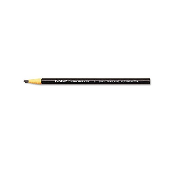 Dixon 00081 China Marker, Black, Thin, Dozen