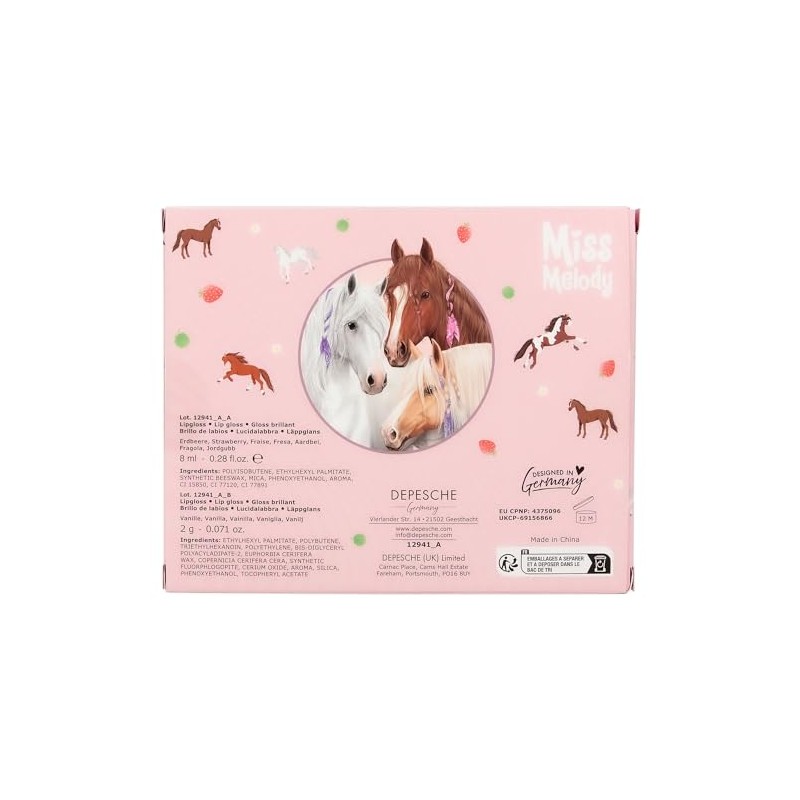 Depesche Miss Melody 12941 Lip Gloss Set in Horse Design