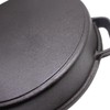 Opexscal Cast Iron Skillet with Tempered Glass Lid, 12-Inch Double