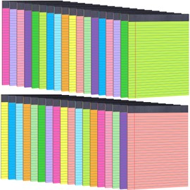 Oleitodh 36 Pack Colored Legal Pads 8.5" x 11" Note Pads Wide Ruled Lined Paper 8 1/2 x 11 with Micro-Perforated Writing Notebook 30 Sheets per Pad, Notepad for School, Office & Home Supplies