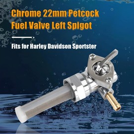 Chrome 22mm Petcock Fuel Valve Left Spigot fits for Harley Davidson FX FLST XL FXR Sportster 883 1000