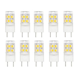 CBConcept UL-Listed, G8 LED Light Bulb (Shorter 35mm Length), 10-Pack, 2 Watt, 220 Lumen, NOT Dimmable, Warm White 3000K, 360° Beam Angle, 20W Equivalent, JCD Halogen Replacement Bulb