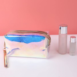 JIHUOO Holographic Makeup Bag, Cosmetic Bag, Toiletry Bag, Cosmetic Bag, Toiletry Bag, Pencil Case