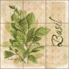 Artwork On Tile Ceramic Kitchen Tile Backsplash Herbs Basil by