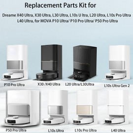 Replacement Parts Kit for DREAME X40 Ultra /L10s Ultra /L10s Pro Ultra Series /L30 Ultra /X30 Ultra /L20 Ultra /L40 Ultra/for MOVA P10 Pro Ultra/ P50 Pro Ultra Robot Vacuum Accessories