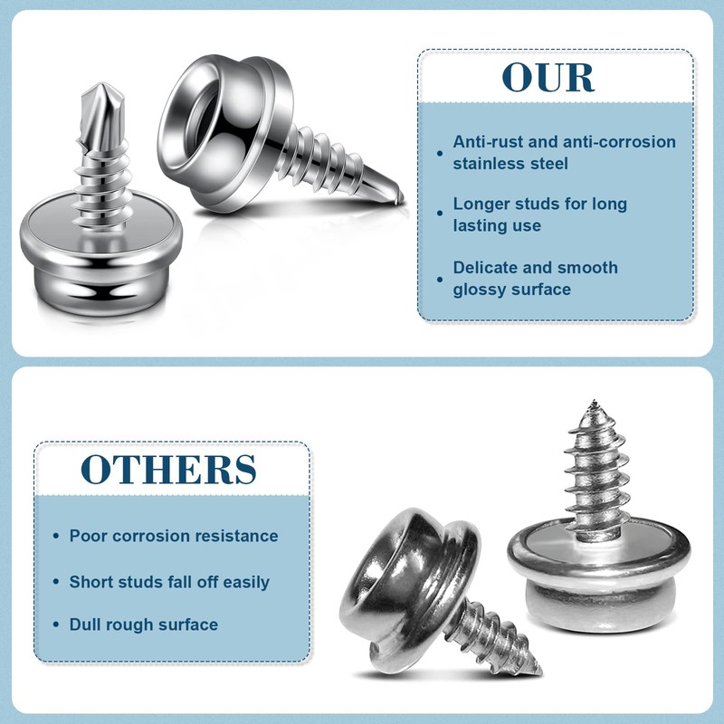 Boat Canvas Snaps Stainless Steel Screw Boat Cover Snaps Metal