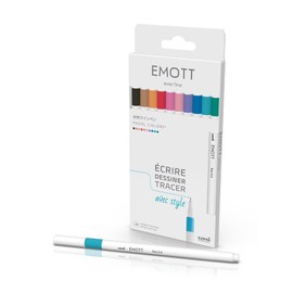uni-ball Emott Uni Mitsubishi Pencil - 10 Pastel Pencils - Writing, Drawing, Plotting - Tip 0.4mm - Purple, Green, Coral, Grey, Candy Pink, Salmon, Light Pink, Beige, Light Blue, Sky Blue