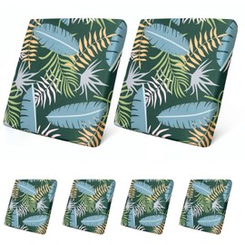 OKYUK 6pcs Stretch Patio Sofa Couch Cushion Covers,Outdoor Cushion Covers Replacement,Couch Slipcovers Sofa Seat Cover Cushion Cover Porch Patio Washable Furniture Protector(Cover Only,Green Forest)