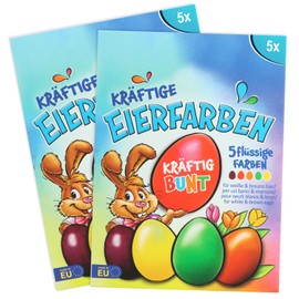 com-four® 10 x Egg Colours Strong - Easy Cold Dye Eggs - Liquid, Strong Egg Colours for White and Brown Eggs - Liquid Easter Egg Colour (0010 Pieces - Strong)