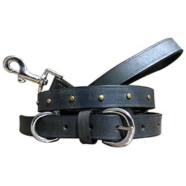 BRADLEY CROMPTON Genuine Leather Matching Pair Dog Collar and Lead Set L