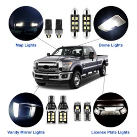 EASY EAGLE LED 14Pcs F250 F350 Car Interior Lights: Super Bright Bulbs for 1999-2016 F-250 F-350 Super Duty 6000K White LED Lighting Package Kit Includes Light Accessories Install Tool