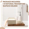 Beeveer Natural Travertine Guest Towel Holder Disposable Napkin Tray Dinner