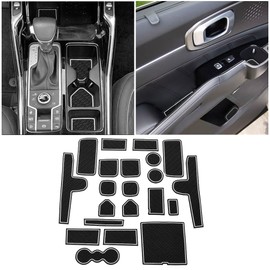 YUJIANQ Center Console Liner Mats for Kia Sorento 2021-2023 Accessories Door Slot Mat for Kia Sorento 2023 Cup Holder Insert, Door Pocket Liners 21-PCS/Set (White)
