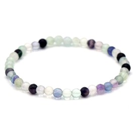 Miracles Minéraux 4mm Round Beaded Bracelet Fine and Discreet Natural Stone French Craftsmanship Over 60 Choices 18cm Stone Stone Wrist Circumference 17-18cm, Stone wrist circumference: 17 - 18 cm