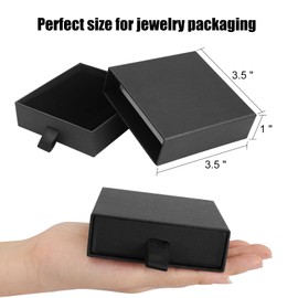 batifine batifine Jewelry Gift Boxes, 5 Pack 3.53.5x1Inch Cardboard Jewelry Boxes, Bulk Small Jewelry Boxes with Lids for Necklace Ring Earring Display Box (Black)