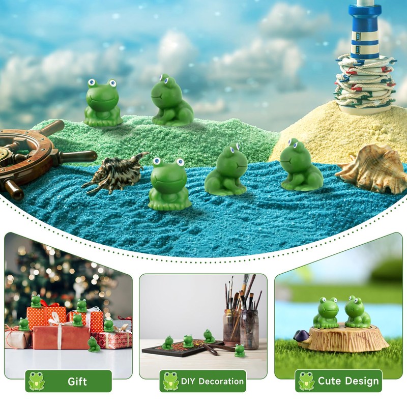 50Pcs Mini Resin Frogs Miniature Tiny Frogs Figurines Garden Decor