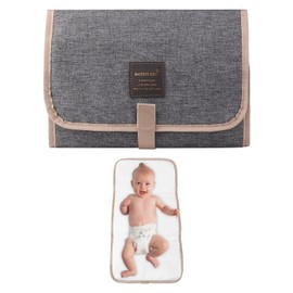 Travel Changing Mat,Foldable Changing Mat,Waterproof & Portable Changing Mats for Travel,Home,Outdoor,Baby Changing Pad - Easy to Clean,Gift for New Parents(Grey)